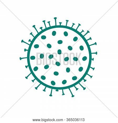 Сoncept Virion Of Dangerous Coronavirus On White Background. 2019-ncov. Virus That Caused Pneumonia 