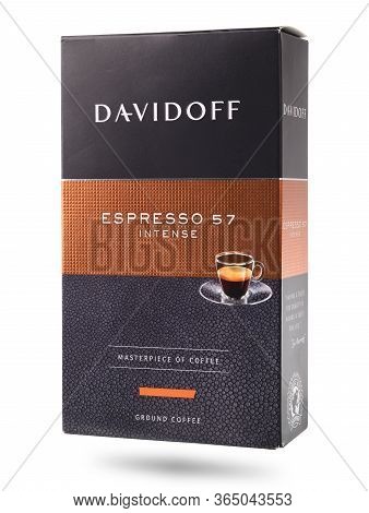 Warszawa, Poland January 30 2020:package Isolated On White Background, The Davidoff Coffee Experts H