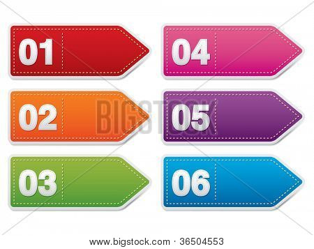 wektor, bannery, etykiety numerowane
