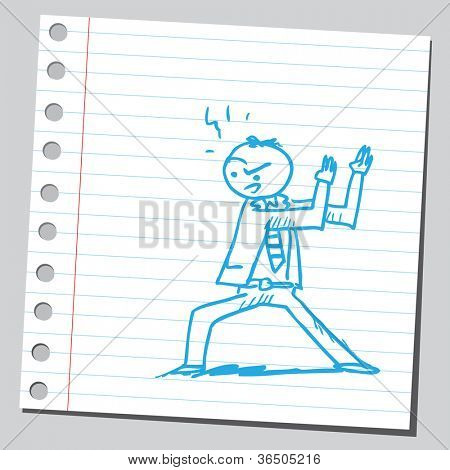 Karate üzletember pózol