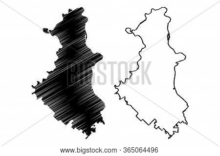 Angarsk City (russian Federation, Russia, Irkutsk Oblast) Map Vector Illustration, Scribble Sketch C