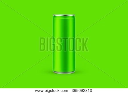 Aluminum Slim Can Isolated On Background. Soda Can Mock Up Good Use For Design Drink, Beer, Soda, Ju