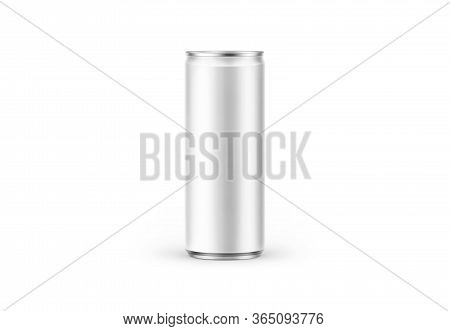 Aluminum Slim Can Isolated On Background. Soda Can Mock Up Good Use For Design Drink, Beer, Soda, Ju