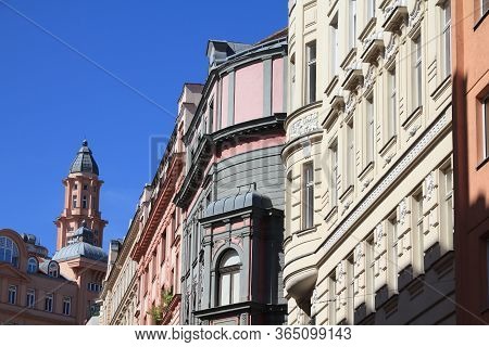 Vienna City, Austria - Street View Old Residential Architecture In Mariahilf District.
