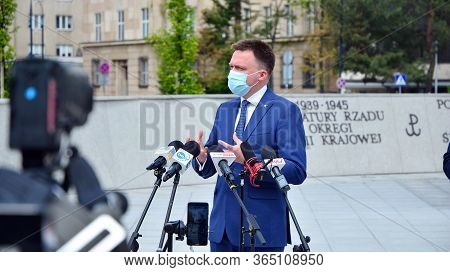Warsaw, Poland. 7 May 2020. Press Conference Of The Candidate For The Office Of The President Of Pol