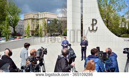 Warsaw, Poland. 7 May 2020. Candidate For The Office Of Polish President Szymon Holownia. View Of Pr