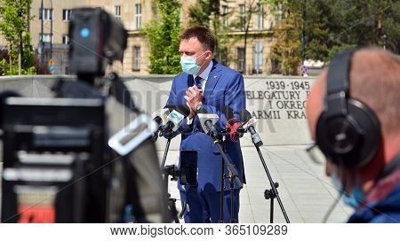 Warsaw, Poland. 7 May 2020. Candidate For The Office Of Polish President Szymon Holownia. View Of Pr