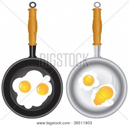 Satz Kasserollen mit RÃ¼hrei