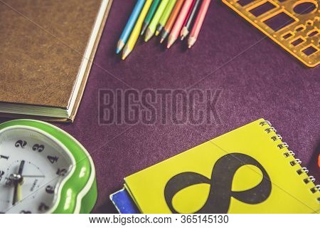 School Supplies. Bright Back To School Background. Homeschool. Distance Education, Education In Quar