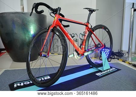 Pasay, Ph - May 25 - Bianchi Ferrari Scuderia Cycling Bike At 25th Trans Sport Show On May 25, 2019 