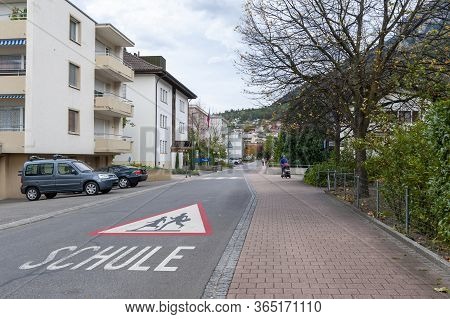Vaduz, Liechtenstein - October 2019: Urban Street Views In Downtown Vaduz, The Capital City Of Liech