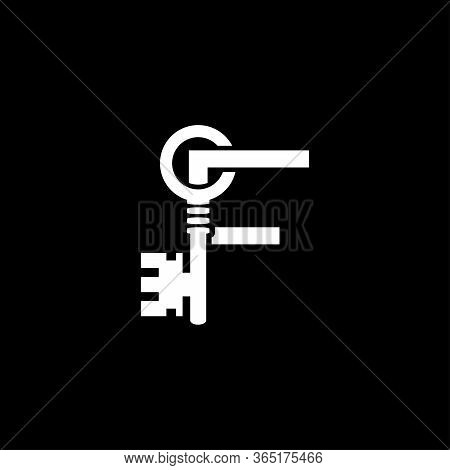 Initial Letter F Key Logo Concept, Key With Letter F, Vector Logo Design Template