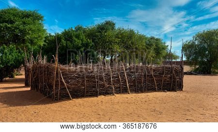 kraal for the cattle in a Botswana village