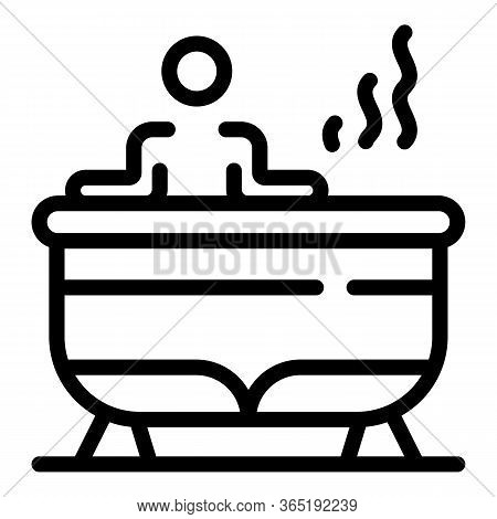 Man In The Jacuzzi Icon. Outline Man In The Jacuzzi Vector Icon For Web Design Isolated On White Bac