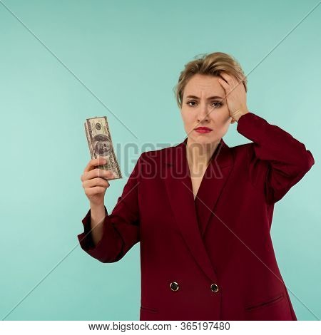 A Young Beautiful Girl Lost Her Job Or Went Out Of Business As A Result Of The Financial Crisis Due 