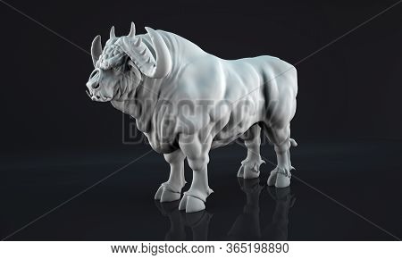 Big Bull Isolated On White Background. 3d Render