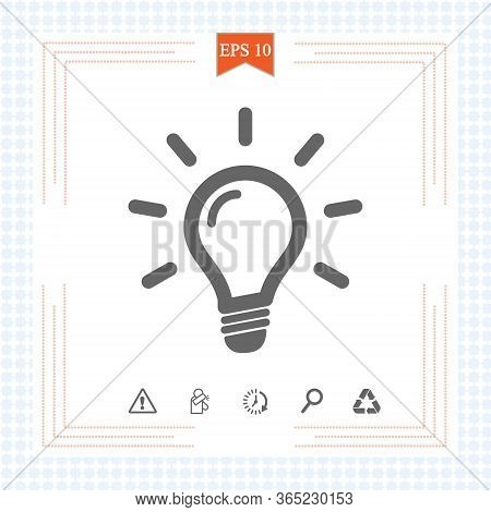Light Bulb Icon Isolated On White. Line Vector Icon. Light Bulb Sign In Flat Style. Idea Bulb Images