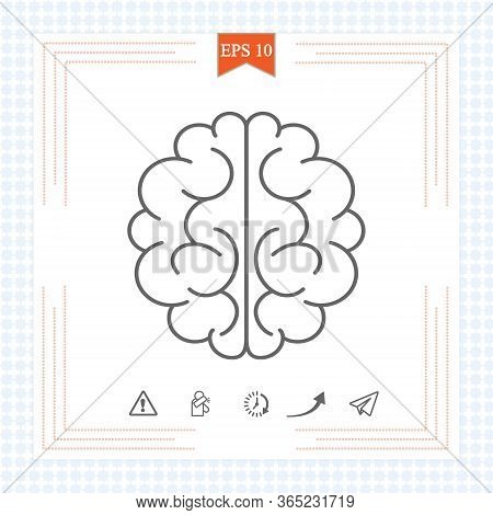 Brain Icon Isolated On White Background. Brain Icon In Trendy Design Style. Brain Vector Icon Modern
