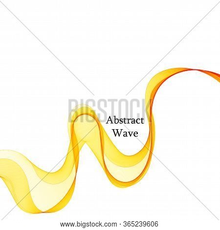 Abstract Ye Llow Vector Wave. Background For Presentation. Advertising Banner