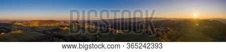 Aerial Vineyards Panorama Sulztal Leibnitz Area Famous Destination Wine Street Area South Styria , W