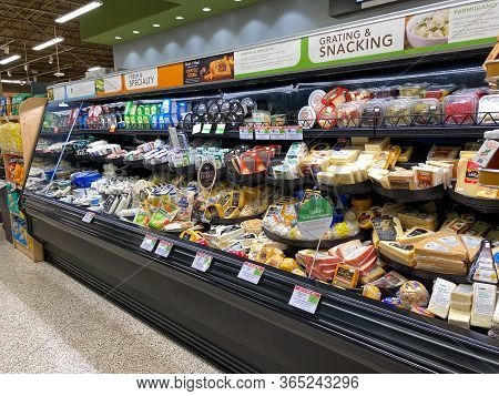 Orlando,fl/usa -5/4/20:  The Fresh Cheese Aisle Of A Publix Grocery Store With A Variety Of Fresh Ch