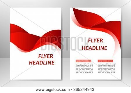 Red Vector Template Design For Business Brochure, Flyer, Poster, Booklet, Presentation, Annual Repor