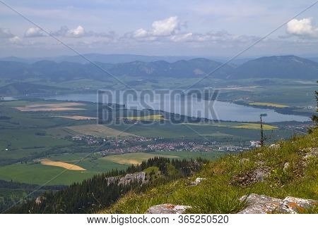 View From Zadna Poludnica To The Liptovska Mara Dam. Adventure Tourism In Liptov.