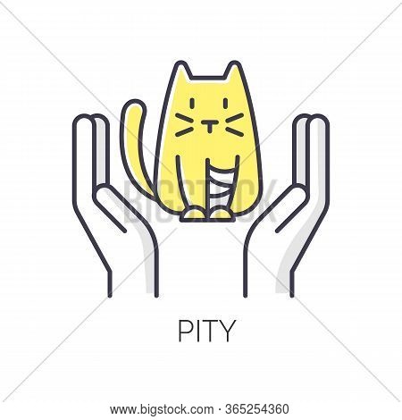 Pity Rgb Color Icon. Sympathy Towards Suffering Animal. Moral Emotion. Empathetic Feeling. Kindness 