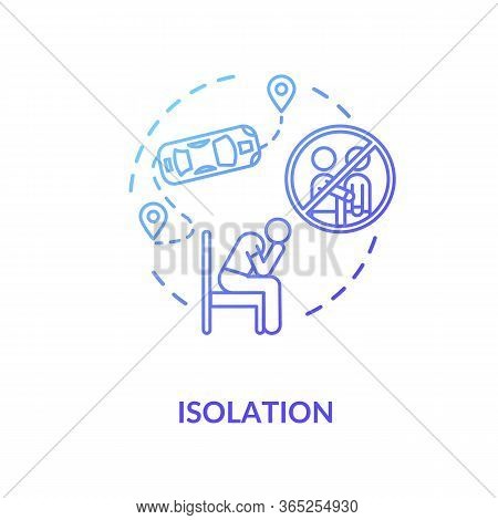 Isolation Blue Concept Icon. Loneliness And Depression. Psychological Problem. Long Distance Issue. 