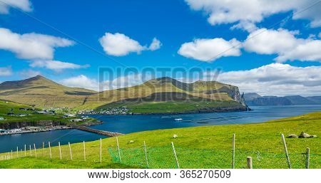 Sandavagur Town With Fish Farms, Witchs Finger