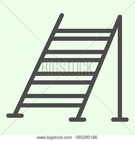 Building Ladder Line Icon. Ladders Construction For House Repair Outline Style Pictogram On White Ba