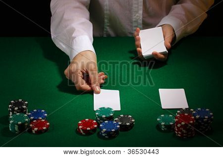 Yeşil tablo Poker ayarı