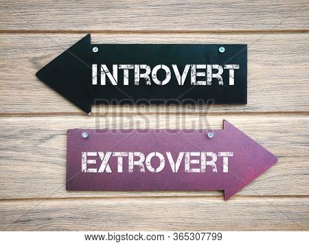 Arrow sign for introvert and extrovert