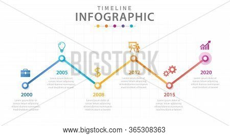 Infographic Template For Business. 5 Steps Modern Mindmap Diagram With Lines, Presentation Vector In