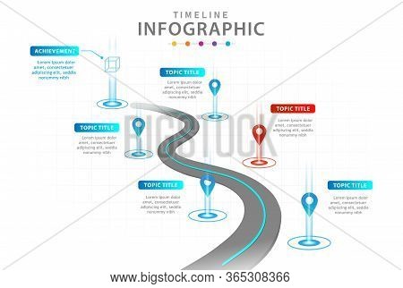 Infographic Template For Business. 6 Steps Modern Timeline Diagram With Roadmap, Presentation Vector