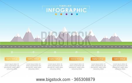 Infographic Template For Business. 5 Steps Modern Timeline Diagram, Presentation Vector Infographic.
