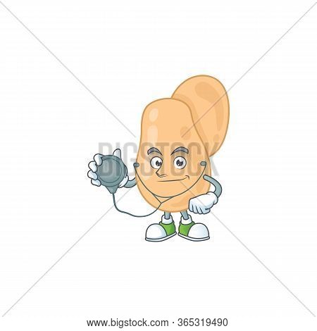 A Dedicated Doctor Sarcina Cartoon Character With Stethoscope