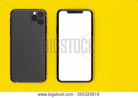 Khon Kaen , Thailand, 8 May 2020 : Iphone 11 Pro, Front And Back Side. Smartphone Mock Up With White
