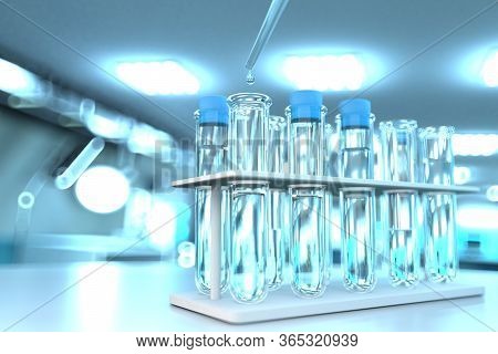 Potable Water Quality Test For Viruses (like Covid-2019) Concept - Laboratory Proofs In Modern Micro