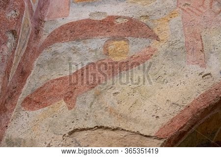Demre, Antalya, Turkey - June 03, 2019: Colorful Frescoes In The Church Of St. Nicholas The Wonderwo