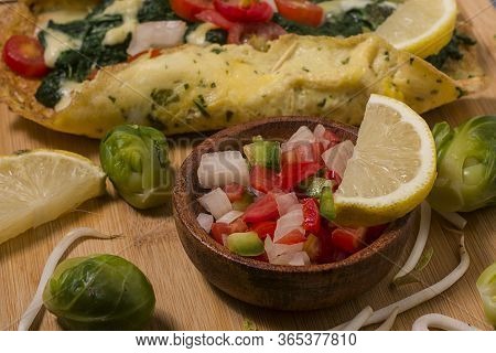 Argentinian Salsa Criolla On A Pot With An Omelet And Vegetables