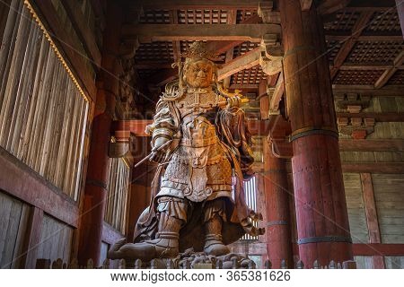 Nara, Japan - Nov 06, 2019: Japanese Gods Statues At Todaiji Temple