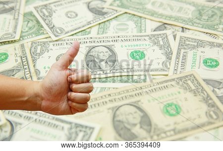 Dollor Money In Hand, Isolated On White Background. Dollar Currency Of Usa. American Banknotes. Curr