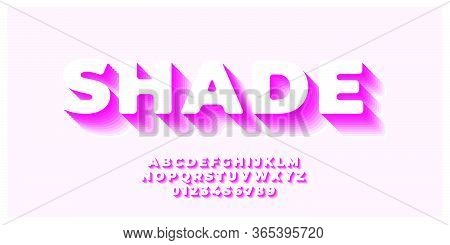 Shade Pink Font Style  Design Template Vector