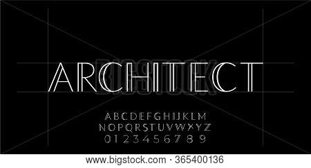 Minimalist Architect Font Style Design Template Vector