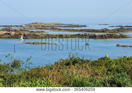 Coast On The Island Iles Chausey On A Sunny Day In Summer (normandy, France)