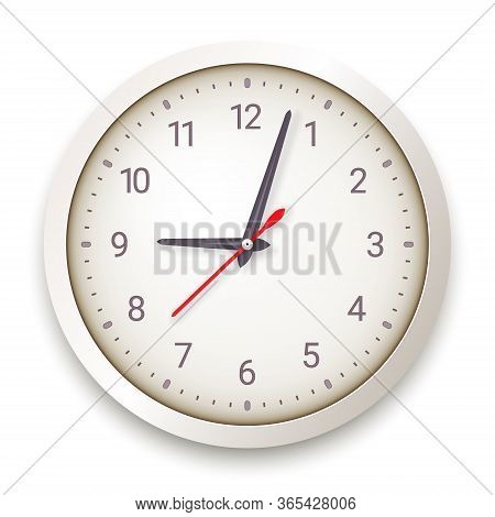 Modern Quartz Wall Clock On White Background