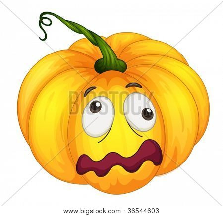 illustrazione di zucca gialla su sfondo bianco