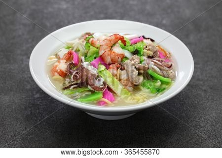 Nagasaki champon noodle soup, Japanese ramen dish