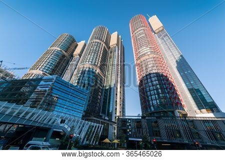 Sydney, Australia - November 24, 2016: Barangaroo International Towers Sydney Buildings. Modern Urba